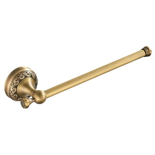 Flybath Porta Asciugamani Antico Ottone con Vintage Squisito Motivo di Intaglio Anelli Portasciugamani Aperto Porta Asciugamano Bidet Bagno Cucina da Parete, Bronzo Spazzolato