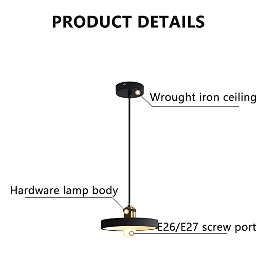 Riigoog Industrial Indoor Pendant Light, Ceiling Hanging Simple Pendant Lights, Wrought Iron Metal Farmhouse Suspension Lamp, For Kitchen Island, Bar, Bedroom, Restaurant #TOP6
