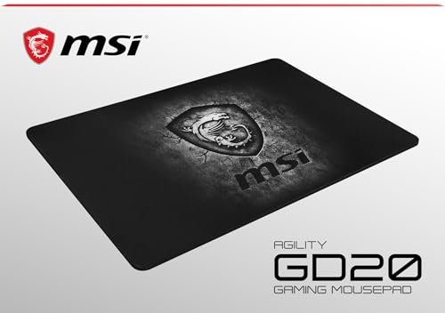 MSI Agility GD20 - Gaming Mauspad, Gaming Oberfläche mit Seidentextur, weiche Kanten, rutschfeste Unterlage - 320 x 220 x 5 mm – Ansicht 7