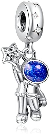 Annmors Heart Charm Pendant S925 Sterling Silver Sparkling Bracelet Bead with Cubic Zirconia for European Bracelets and Necklaces, Christmas Jewellery Gift for Men and Women