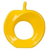VANZACK Keramik Apfel Figurine Deko Ornament Gelb Kreative Apple Skulptur für Wohnzimmer Büro Schlafzimmer Handgefertigtes Kunsthandwerk als Geschenk und Stilvolle Home Decor