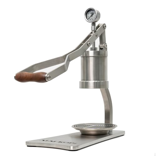 ALM KOPi MW2P - Manual Lever Espresso Machine 58mm, Full Stainless Espresso Maker with Pressure Gauge, No Electricity Required, for Home Baristas