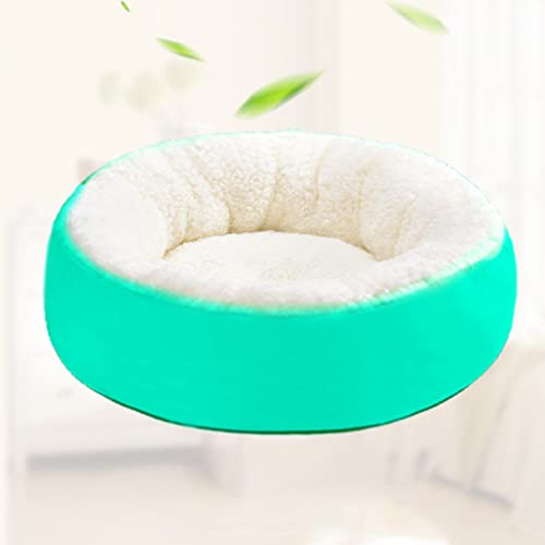 Leasote Calming Dog Bed Cat Cushion Bed, Lamb Velvet Warming Pet Bed, Comfortable Cuddler Round Bed For Small Medium Dogs Cats House Indoor Sleeping Bed Green S #TOP1