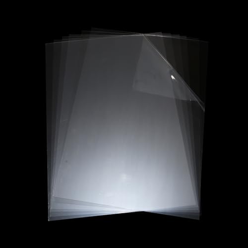 Yagrla Crystal Clear Shrink Plastic, Transparent Shrink Film, Creative Pack - 50 Sheets- 11.4x8 inch
