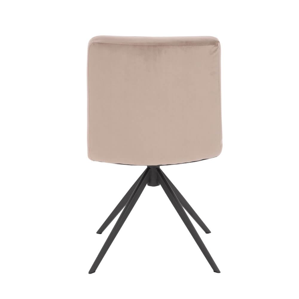 Home Deluxe - Esszimmerstuhl NODA - 6er Set, Farbe: Samt Hellbraun - 360 Grad drehbar, weiche Polsterung, bis 120 kg belastbar I Küchenstuhl Speisestühle Esszimmerstühle