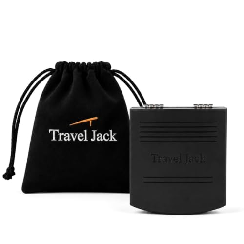 Travel Jack Portable Boot Jack - Foldable Pocket-Sized Boot Remover Tool - With or Without Suede Travel Bag (Black w/Suede Travel Bag)