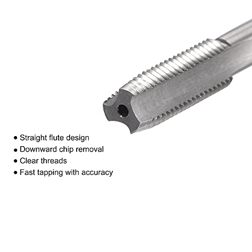 Image of uxcell Thread Milling Threading Tap 5 /16 inch-24 UNF, Left Hand Machine HSS (High Speed Steel) 6542 Uncoated 3 Straight Flutes 2B Tolerance Grade