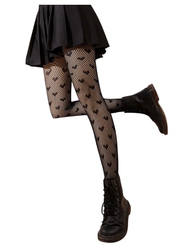 Image of SHENHE Women's Patterned Fishnet Tights High Waist Pantyhose Floral Stockings