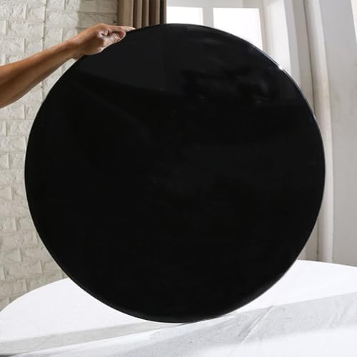Plateau de table en verre trempé noir de 98cm dessus de table ronde