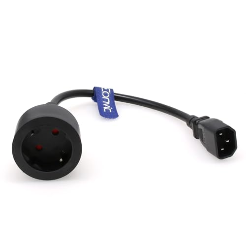 Eonvic IEC 320 C14 Male to 3 x Europe Schuko Female Socket Short Adapter Power Cable for UPS PDU,Euro UPS/PDU Power Cord Connecter