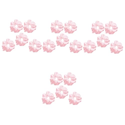 Chouchous en soie élastiques pour cheveux : lot de 20 accessoires roses parfaits pour le mariage.