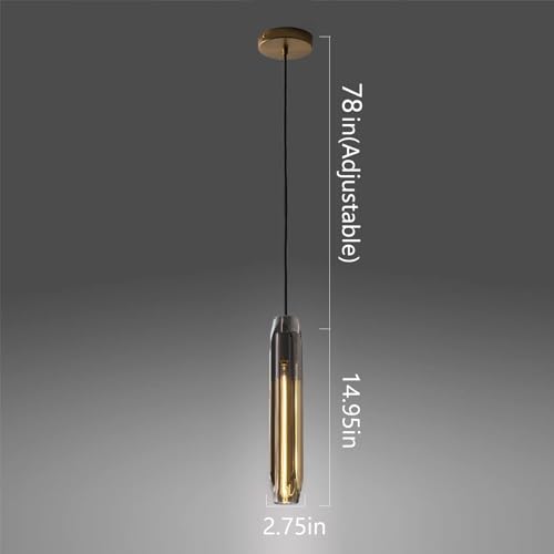 Image of Pendant Lights Kitchen Island Pendant Lights Pendant Light fixtures Kitchen Pendant Light pendent Light 15 inch Smoke Gray Crystal lampshade Island Pendant Lights for Kitchen