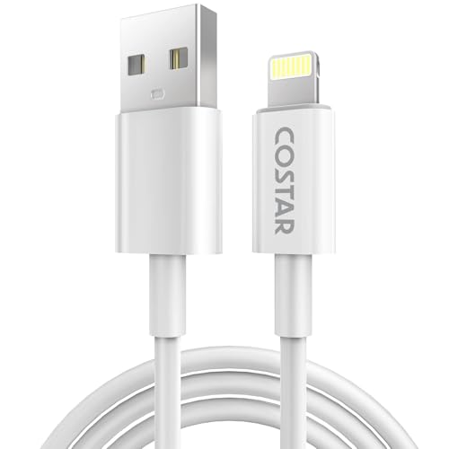 Image of COSTAR USB A to 8 Pin Charging Cable with 3A Output, Fast Charging & Data Transfer, Nylon Braided, Compatible with iPhone 14 /13 /13 Pro /12 /11 /X(1.2m)