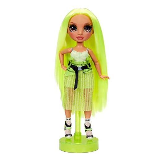Rainbow High Karma Nichols – Neon Green Fashion Doll with 2 Outfits to Mix & Match and Doll Accessories, Great Gift for Kids 6-12 Years Old