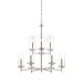 Designers Fountain 87289-SP 32.5in H Harlowe 9-Light Chandelier, Satin Platinum
