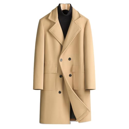 Cappotto invernale da uomo in misto lana doppio petto con