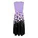 Shusuen Summer Dresses for Women Beach Tank Dresses Flowy Floral A-Line Sundresses Casual Sleeveless Mid Dress with Pockets（3-Purple,Large）
