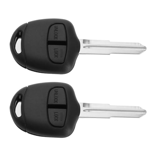 Be In Your Mind 2pcs Left Groove Car Key Shells 2 Buttons Car Key Case Car Remote Key Protective Shell Compatible with Mitsubishi Pajero Sport Outlander Grandis ASX MIT11