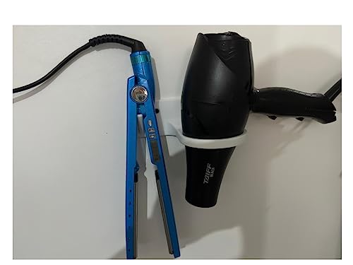 Suporte De Parede Para Secador De Cabelo e chapinha (Branco)