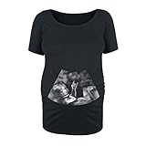 Schwangere Frauen Lustige Witzige Süße Umstandsmode Damen T-Shirt Umstandsshirt mit Motiv für die Schwangerschaft Oberteil Schwangerschaftsshirt, Kurzarm Umstandskleidung