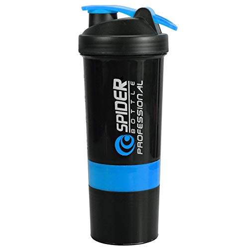 Spider Protein Shaker Bottle for Gym in Blue color 500 ml Leak Proof | Shaker or Water Bottle with Storage Compartment-image-29
