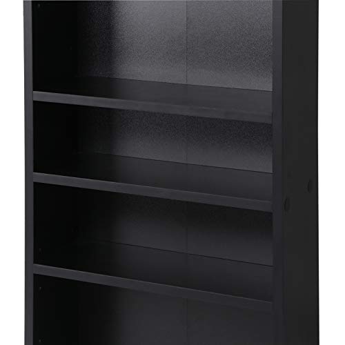 Saicool 5-Tier Wooden Multimedia Storage Media Cabinet Wide Stable Base Adjustable Shelves Organize A Mix Of Media Storage Furniture 240 Cds Dvds Or 132 Blue-Ray/Video Games Books. #TOP5