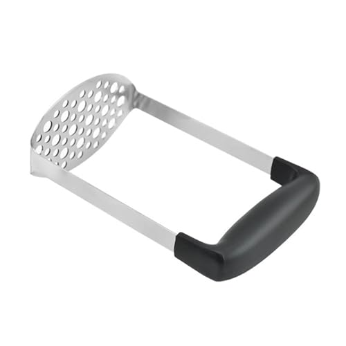 Stainless Steel Potato Masher,with Non Slip Handle Versatile Food Masher for Mashed Potatoes,Jam,Vegetables and Fruits(Color:Black+Silver)
