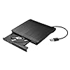 Gravador DVD Externo USB 3.0, Leitor Portátil Slim para PC e Notebook, Preto