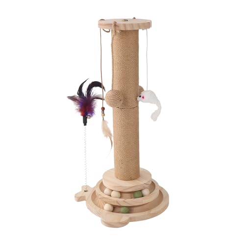 Rascador para gatos de madera 4 en 1 de 19.4 pulgadas miniatura 1
