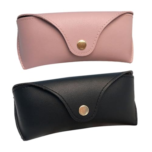 TOPPERFUN 2pcs Leather Eyeglasses Case Set with Large Capacity, Portable Sunglasses Storage Pouch for Glasses, Easy Access and Multi-purpose Small Storage Bag, Fashionable and Sturdy