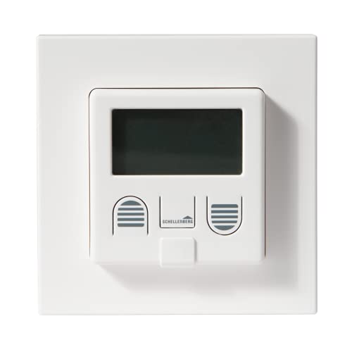 Schellenberg 25572 Zeitschaltuhr PLUS zur Rolladensteuerung mit Display, Wandtaster für Unterputzmontage, Programmierbare Automatik mit u.a. Tagesprogramm, Zufallsfunktion