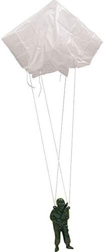 One Dozen Jumbo Paratroopers Parachute Green Army Men - 3.5" Inches Tall