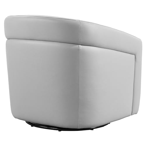 Sillón Giratorio Tela y Cuero Gris miniatura 5