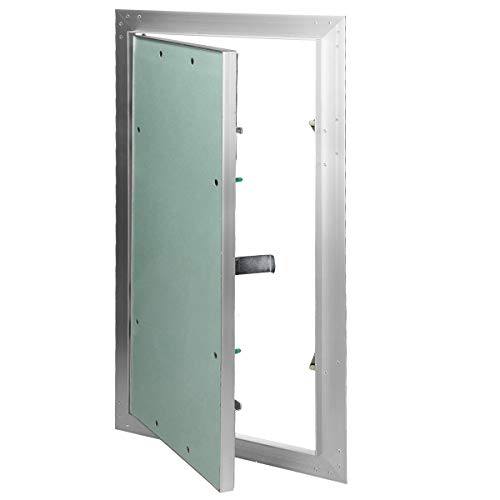 ECD Germany Puerta de Inspección Revisión 300x600mm Cartón de Yeso Inserto GK 12,5mm Marco de Aluminio Solapa de Mantenimiento Tapa de Limpieza Panel Trampilla Acceso Instalación en Paredes y techos