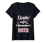 Photo Gallery donna regina dal dicembre 1972 fiori 1972 dicembre compleanno maglietta con collo a v Photo Gallery donna regina dal dicembre 1972 fiori 1972 dicembre compleanno maglietta con collo a v