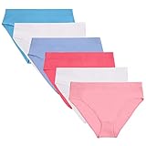MIK-QUE Girls Comfortable Seamless Underwear Hipster Panties Multipack Sizes 6/8/10/12 (M, 6 colors)