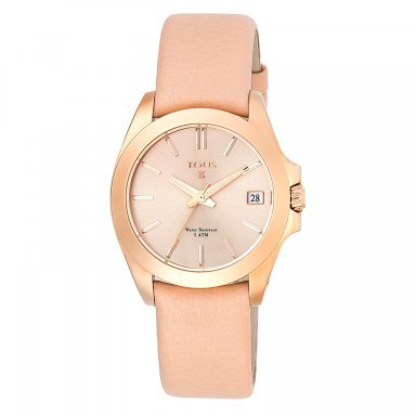 Montre TOUS DRIVE 34 mm finition IP rose et matériaux haut de gamme