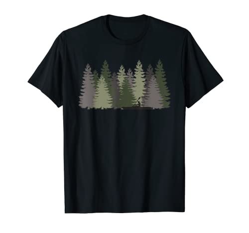 Forest Nature Trees Woods Cool Kayak Canoa Lake River Tee Camiseta