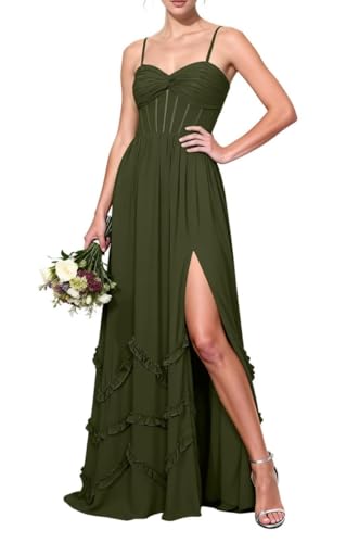 Robe de demoiselle d'honneur ZMKI687 longue en mousseline de soie