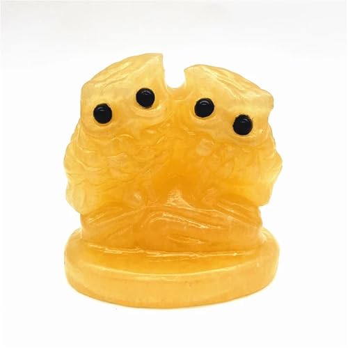 Calcite orange sculptée en chouette pour illuminer votre salon de reflets chaleureux