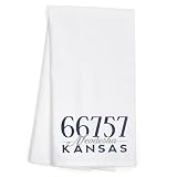 Neodesha, Kansas, 66757 Zip Code (Blue) (100% Cotton Tea Towel, Decorative Hand Towel, for Kitchen and Home). Measures 18 x 28 inches full size. Machine wash and tumble dry, reusable. Printed in Seattle using eco-friendly ink.