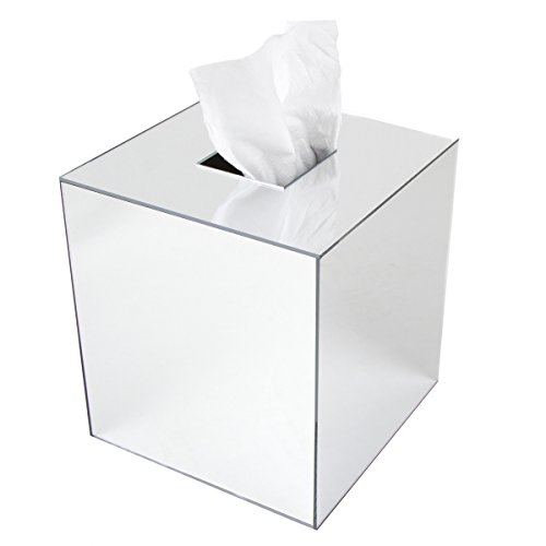 Jackcubedesign Overall Acrylic Mirror Square Tissue Box Cover Holder Napkin Holder Organizer Stand(5.6 X 5.6 X 6.1 Inches) - :Mk219A #TOP3