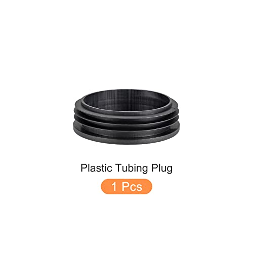 Image of METALLIXITY Round Post End Caps (3.94 inchx1.1 inch) 1pcs, Plastic Tubing End Cap Plug - for Decoration Furniture, Handrail Stair, Black