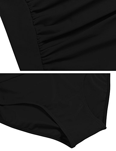 Luxilooks Maiô feminino monoquíni com controle de barriga, roupa de banho sexy com gola V P-2GG, Pre