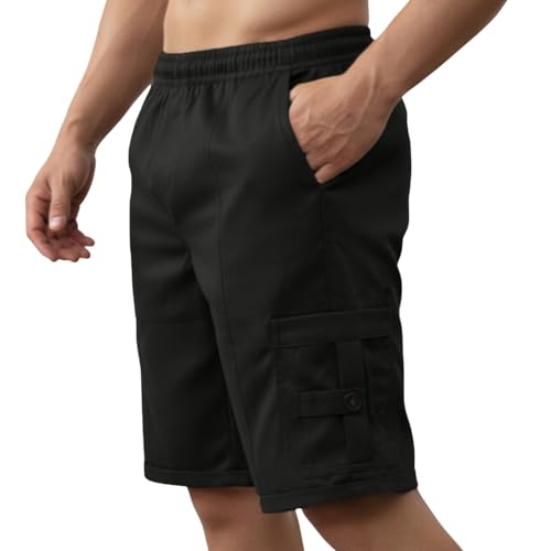 Image of NINQ Men's Half Cargo Shorts Featuring a Slim Yet Relaxed fit, Designed for Comfort. Stylish Casual Shorts with Functional Pockets, Perfect for Casual wear.