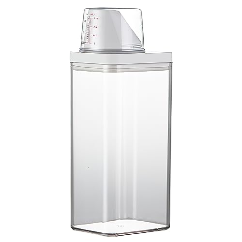 Washing Powder Storage, Laundry Detergent Dispenser, Washing Powder Dispenser with Measuring Cup, Washing Up Powder Container, Laundry Room Accessories, Multipurpose Cereal Jar (1500ml)