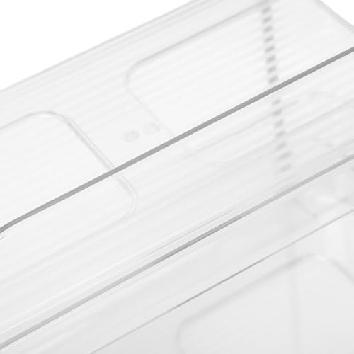 Estante transparente apilable multiusos para debajo del fregadero, ahorro de espacio, 2 niveles, con cajones deslizantes para baño o cocina miniatura 4