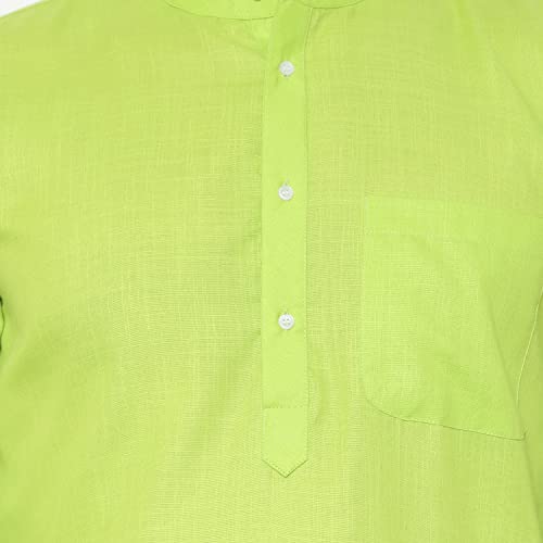Image of LATEST CHIKAN Men's Cotton Blend Regular Solid Kurta Pyjama Set - Casual Ethnic Set