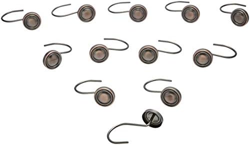 Amazon Basics Shower Curtain Hooks - Classic Button Hooks, Oil-Rubbed Bronze