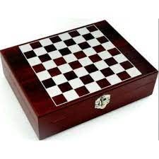 Kit Cantil Porta Bebidas Inox Com Maleta Tabuleiro De Xadrez Cor:Prata